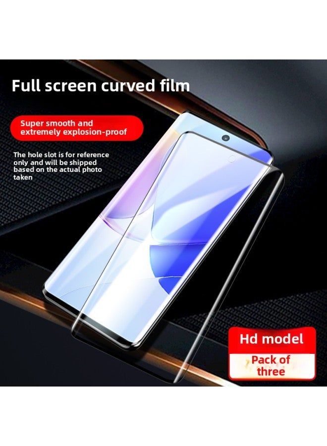 Applicable To For Huawei Nova9 Tempered Film Full Screen Full Coverage Nove9pro Mobile Phone Film Anti-fall Explosion-proof Protection 5G Melted-Colour:【curved Diamond Film★Upgraded Explosion-proof】 Enhanced Ultra-clear★3-pack-Size:For Huawei Nova 9 Pro - Image 1